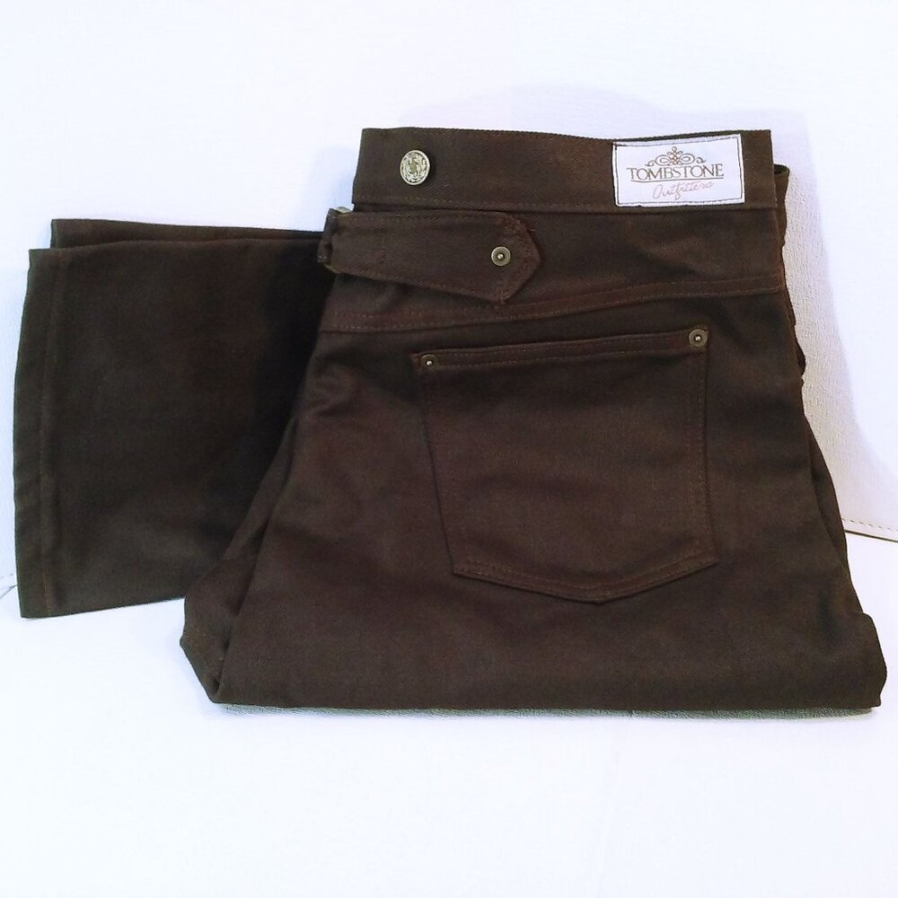NWOT Tombstone Outfitters USA-made Brown Denim Jeans 40x36 Button-fly 5-Pockets